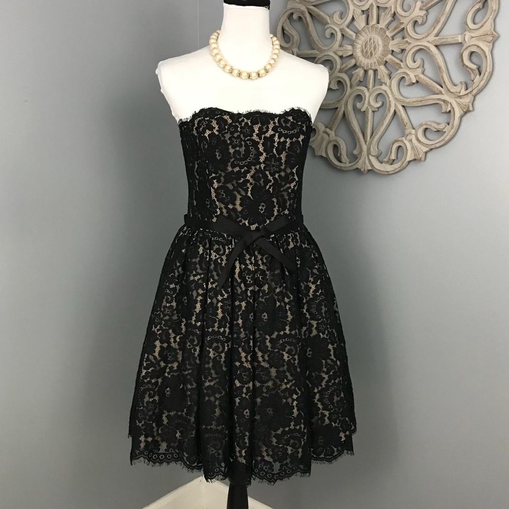Robert Rodriquez | Black Strapless Lace Dress